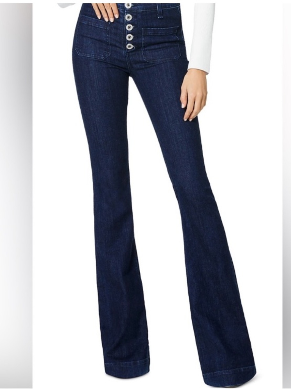 Ramy Brook Dark Blue High-Rise Flare Jeans